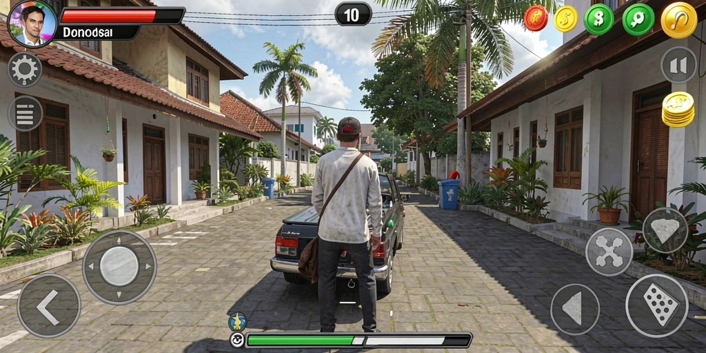 Memperlihatkan variasi senjata dalam permainan.